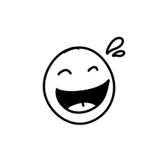 Doodle Emoji face icon. Hand drawn sketch style. Vector illustration