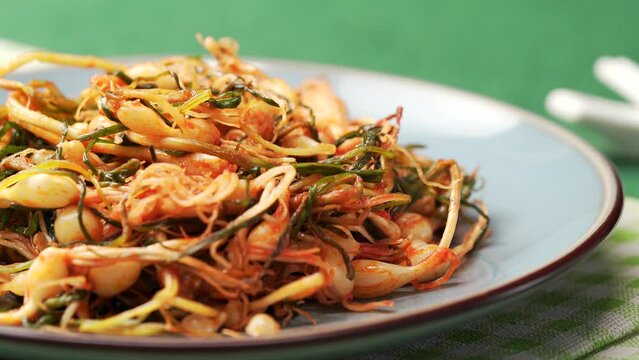 Korean specialty pickles and garlic salad