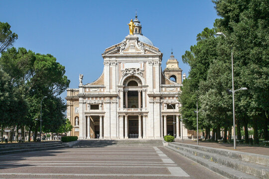 Basilica of Saint Mary of the Angels located at the foot of Assisi, Perugia, Italy