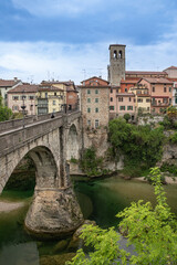 Fototapeta na wymiar Bridge over the Natisone River in Cividale del Friuli, Italy