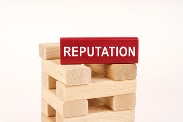 On the wooden planks there is a red one with the inscription - Reputation