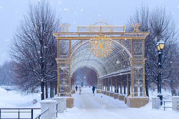 New Year's decorations in Tsaritsyno Park