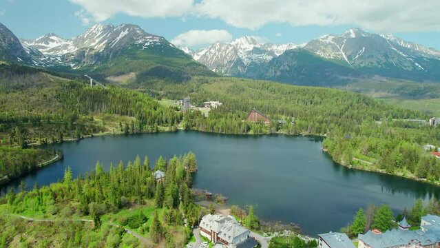 Mountain lake Strbske pleso in National Park of High Tatras, Slovakia