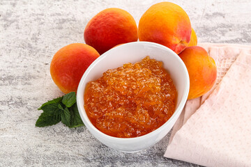 Sweet apricot jam homemade dessert