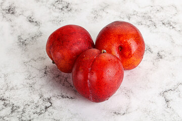 Ripe sweet juicy red plum