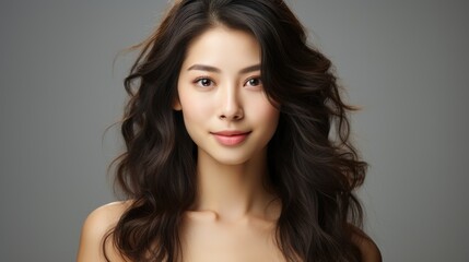 Naklejka premium Asian Woman With Beautiful Face Fresh Skin, Background Image , Beautiful Women, Hd