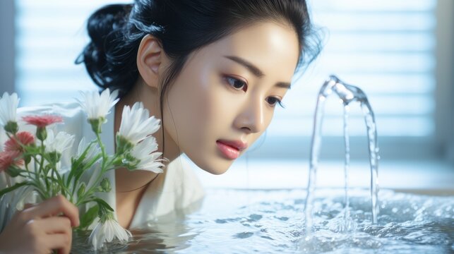  Attractive Freshness Asian Woman Clean Face Fresh, Background Image , Beautiful Women, Hd