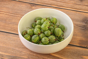 Natural ripe gooseberry heap in the bowl