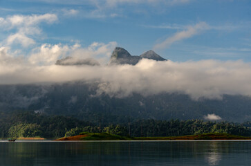 lake and mountains