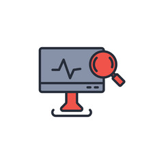 monitoring icon. vector.Editable stroke.linear style sign for use web design,logo.Symbol illustration.