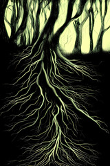 tree in the dark