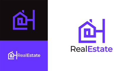 Letter H Real Estate Logo Template, Real estate logo in letter H vector. Letter H home reality creative business logo vector