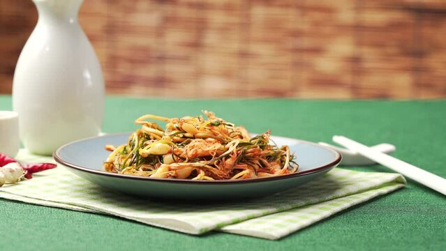 Korean specialty pickles and garlic salad