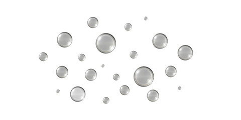 Bubbles isolated on white background 3d rendering