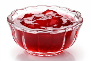 Bowl of jam isolated on a white background.