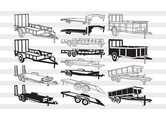 Big Tex Trailers SVG, Flatbed Semi Truck Svg, Flatbed Gooseneck Trailer Svg, Semi Cargo Trailer Bundle