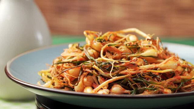Korean specialty pickles and garlic salad