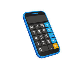 3D smartphone calculator. Financial management, budget, earnings and business money calculation. 3d illustration