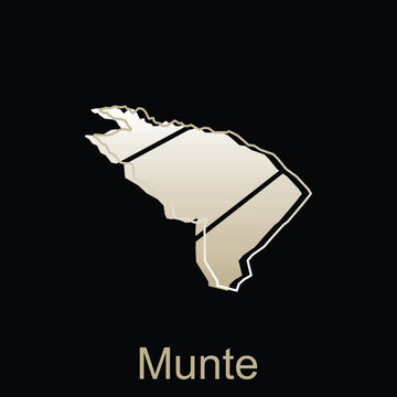 Map City of Munte Province of North Sumatra Vector Design. Abstract, designs concept, logo design template