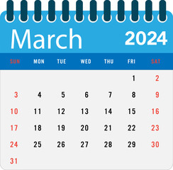 March 2024 calendar Wall calendar 2024 template
