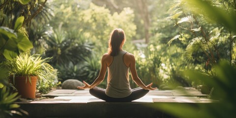 Fototapeta premium Yoga. Ai generated. Fictional character.