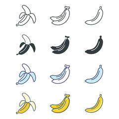 Banana icon vector sign and symbol on trendy design for design and print.