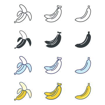 Banana icon vector sign and symbol on trendy design for design and print.