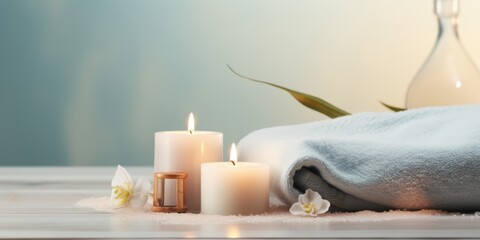 "Zen Spa Oasis: Where Candles Create Serenity" Ai generated.