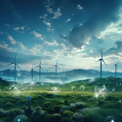 AI-driven advancements in renewable energy. Ai generated.