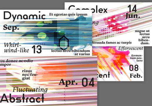 Web Banner With Abstract Bright Multicolored Stripes Artistic Event Template
