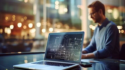 background image for knowledge management website, banner for information technology. generative AI