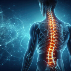 back pain. human spine x-ray. ai generative