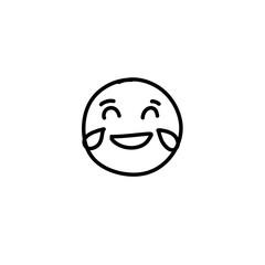 Obraz premium Emoticons outline. Emoji faces emoticon line black icons 
