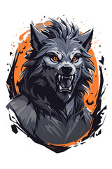 Werewolf, monster of the night, portrait, Happy Halloween, Generative AI 