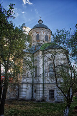 The Church of St. John the Evangelist is an Orthodox church and an architectural monument in Nizhyn. Christian Cathedral at sunset.