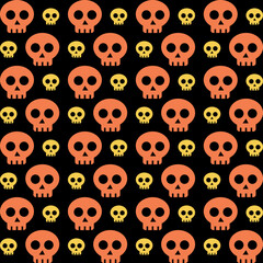 Skull trendy seamless creative repeating pattern vector illustration background