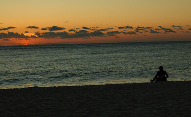 People at beach of south miami florida at morning