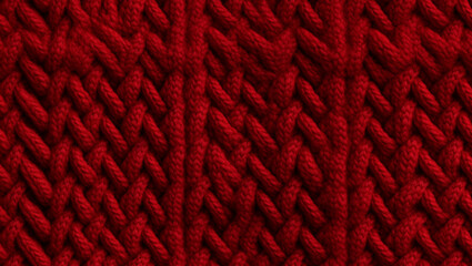 top view of red knitted fabric texture