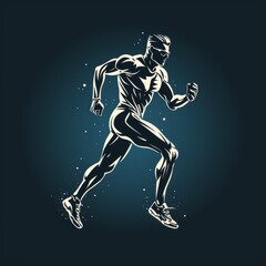 Fototapeta premium minimalistic jogger icon