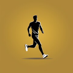 Fototapeta premium minimalistic runner icon