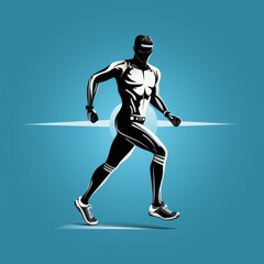 Fototapeta na wymiar minimalistic runner icon