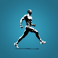 Fototapeta na wymiar minimalistic runner silhouette icon