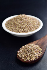 Closeup of ajwain seeds kitchen ingredient