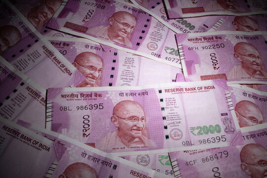 Indian currency 2000 rupee note background