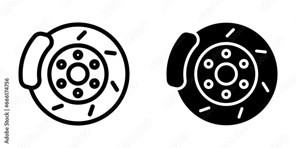 Poster brake pad icon, for mobile concept and web design. vector illustration