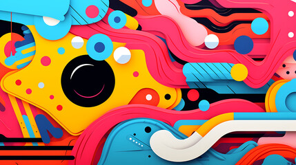 Cartoon geometric pattern line graphic poster web page PPT background