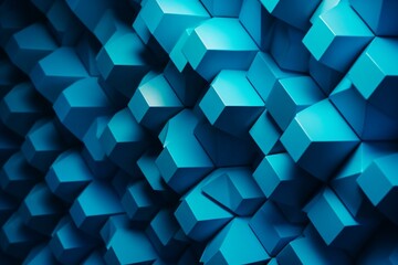Blue hexagonal abstract formation. Generative AI