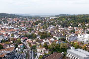 Fototapeta na wymiar View on the townscape of Winterthur (Switzerland), Quarter Veltheim