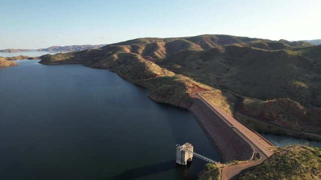 Aerial drone video of Lake Argyle, Western Australia