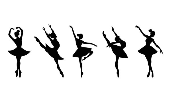 silhouettes set of ballet dance